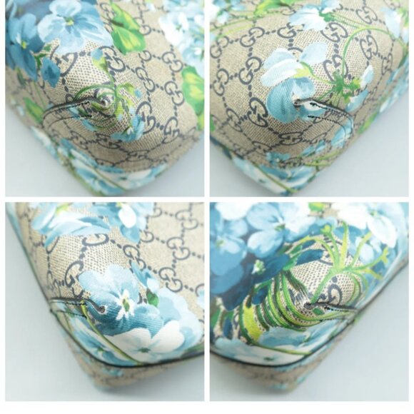 100% Authentic GUCCI Bloom Blue Canvas Shoulder Bag - Picture 6 of 12